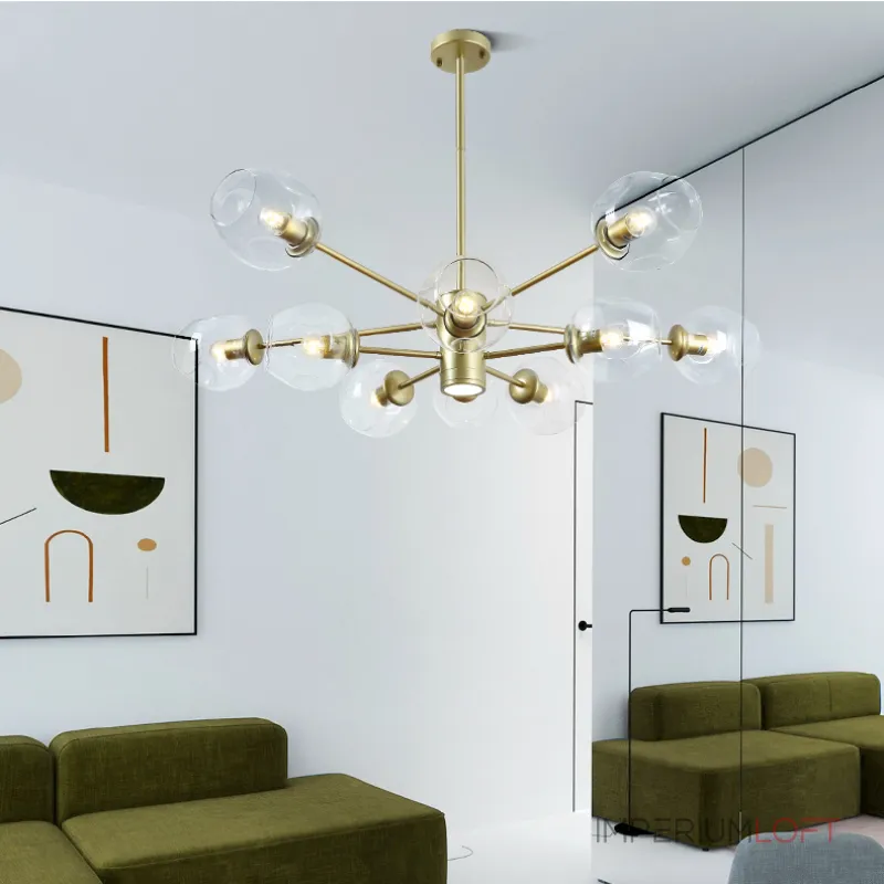 Люстра на штанге MARINE D85 Black/Transparent от ImperiumLoft