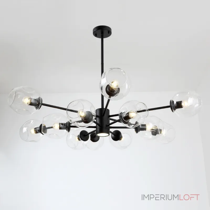 Люстра на штанге MARINE D85 Black/Transparent от ImperiumLoft
