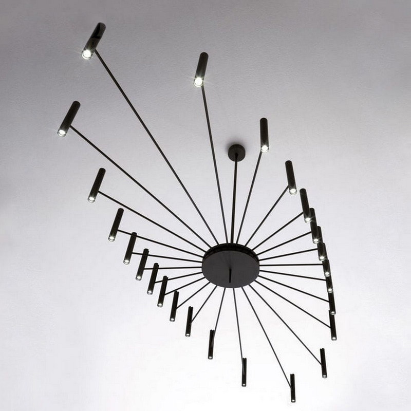 Люстра на штанге POP P40 Chandelier 24 lamps D130 Mod.B White