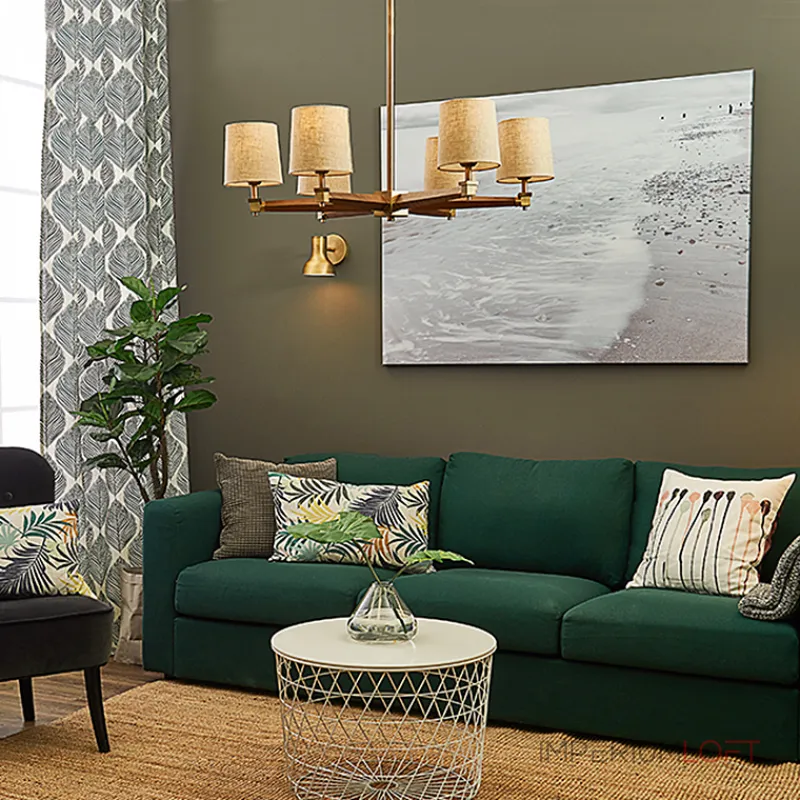 Люстра на штанге Jorgenson D85 Beige/Dark wood