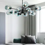 Люстра на штанге MARINE D85 Black/Transparent от ImperiumLoft