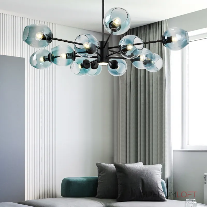 Люстра на штанге MARINE D85 Black/Transparent от ImperiumLoft