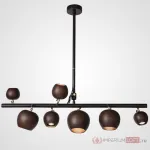 Подвесной реечный светильник CONNY L7 Dark brown ball от ImperiumLoft