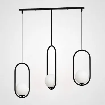 Подвесной светильник HOOP-TRIO Черный, Эллипс S+L+S, Планка Подвесной светильник HOOP-TRIO Черный, Эллипс S+L+S, Планка