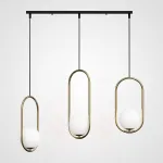 Подвесной светильник HOOP-TRIO Латунь, Эллипс L+S+L, Планка от ImperiumLoft