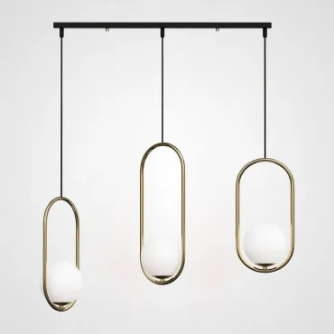 Подвесной светильник HOOP-TRIO Латунь, Эллипс L+S+L, Планка Подвесной светильник HOOP-TRIO Латунь, Эллипс L+S+L, Планка