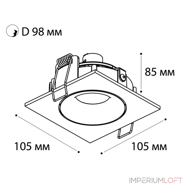 Светильник встраиваемый поворотный DE-201 white от ImperiumLoft