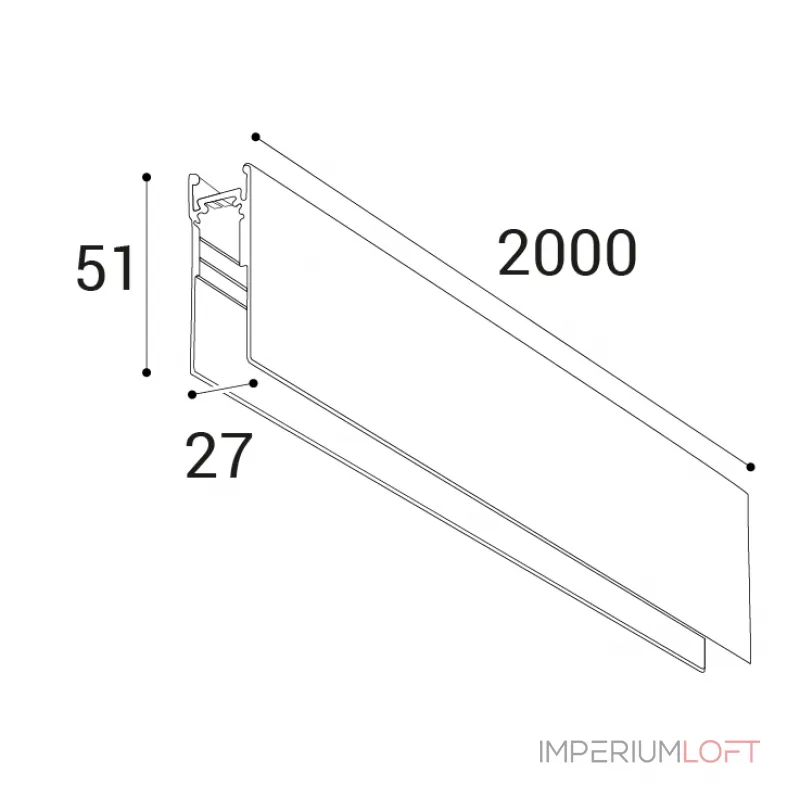 Накладной магнитный шинопровод IT012-5031 black от ImperiumLoft