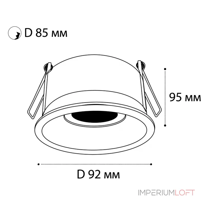 Светильник встраиваемый поворотный M02-026 white от ImperiumLoft
