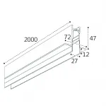 Встраиваемый магнитный шинопровод IT012-5030 black от ImperiumLoft