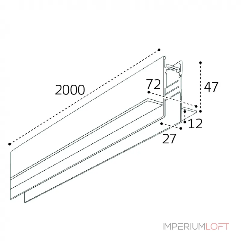 Встраиваемый магнитный шинопровод IT012-5030 black от ImperiumLoft