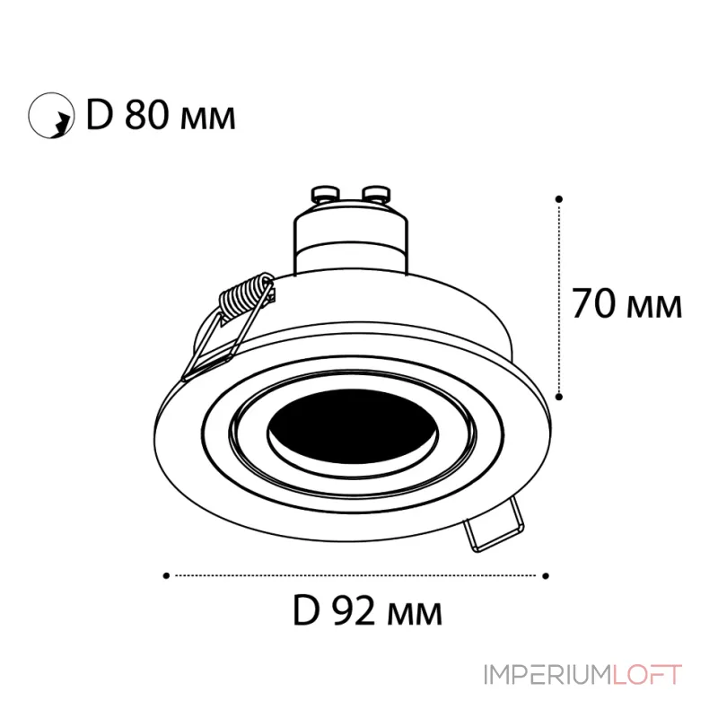 Светильник встраиваемый поворотный M02-026019 white от ImperiumLoft