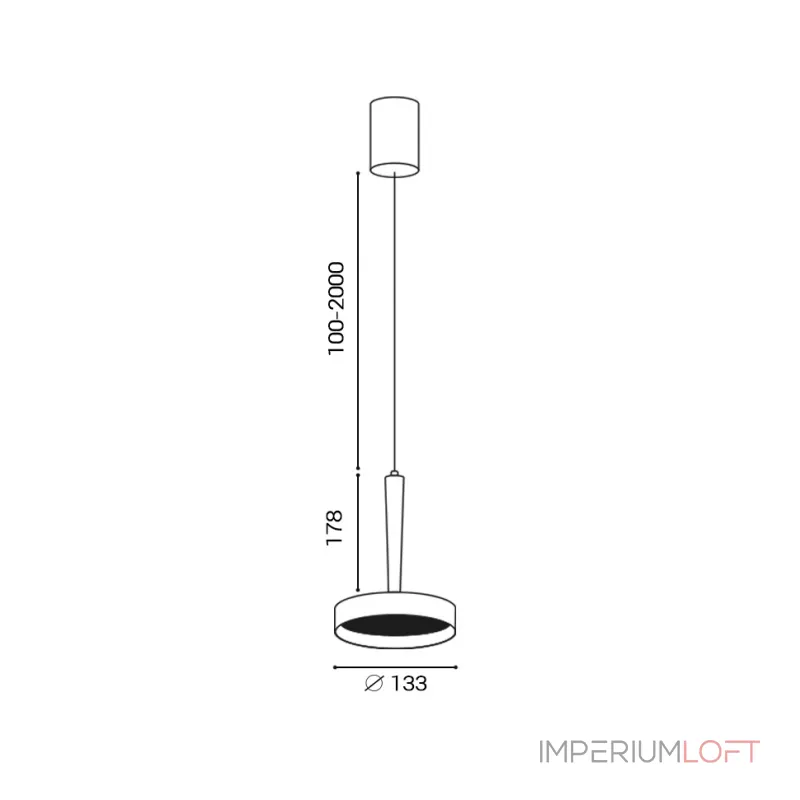 Подвесной светильник IT02-025 dark silver 3000K + IT02-024 black