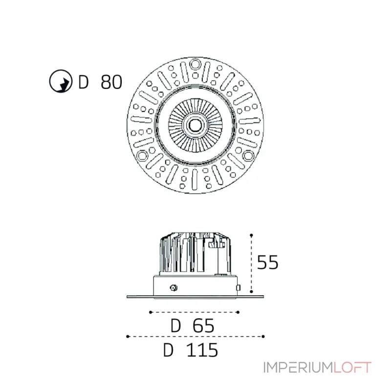Светильник встраиваемый влагозащищенный IT02-028 white 4000K от ImperiumLoft