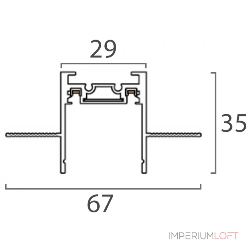 Встраиваемый магнитный шинопровод IT09-9021 black tube от ImperiumLoft