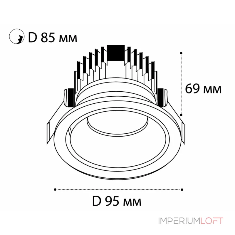 Светильник встраиваемый IT02-008 DIM white от ImperiumLoft
