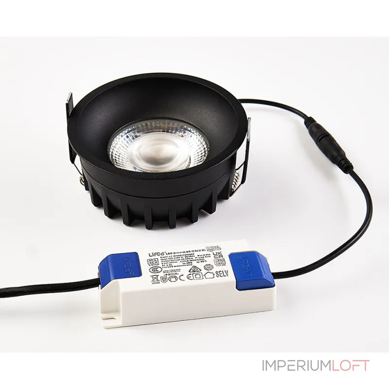 Встраиваемый светильник влагозащищенный ITALLINE IT08-8042 black 3000K от ImperiumLoft