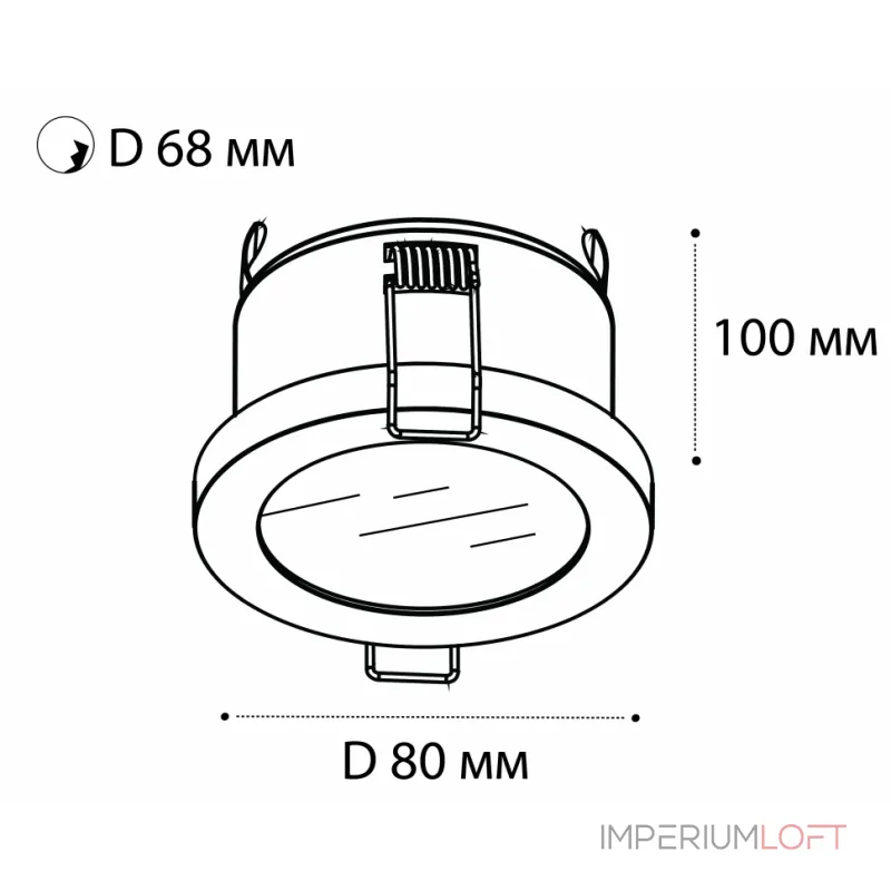 Светильник встраиваемый влагозащищенный DL-2633 black от ImperiumLoft