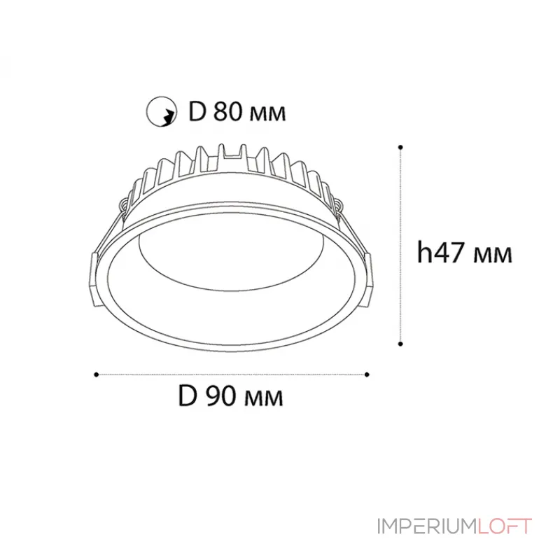Светильник встраиваемый IT08-8013 black 3000K от ImperiumLoft