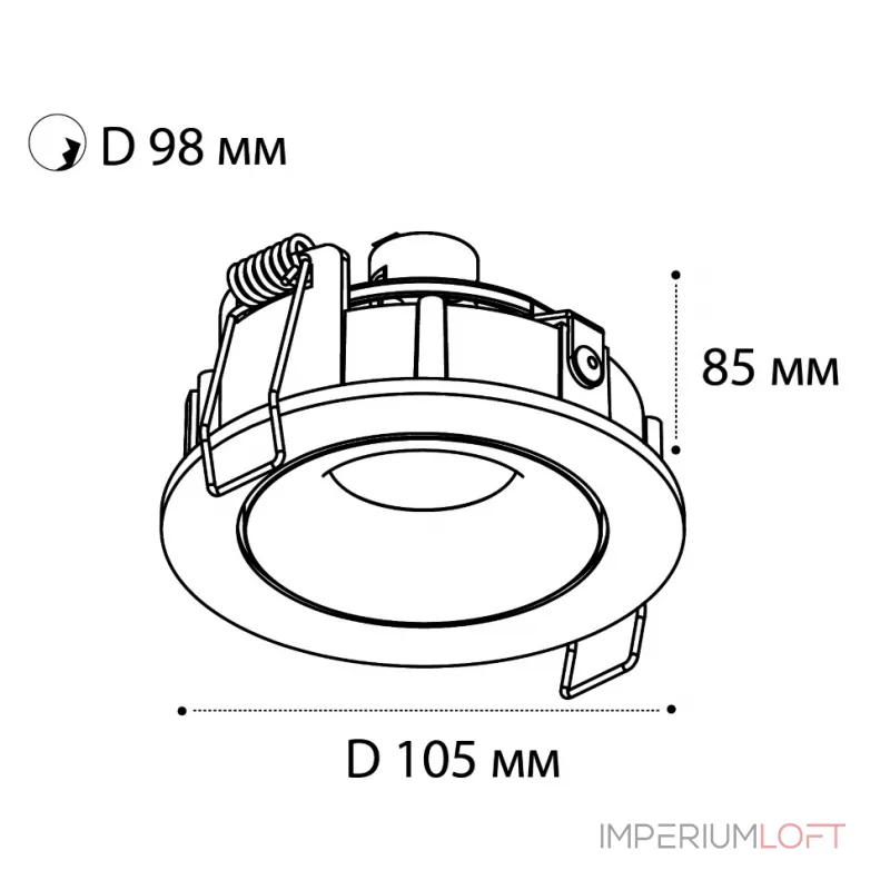 Светильник встраиваемый поворотный DE-200 black от ImperiumLoft