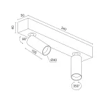 Потолочный поворотный светодиодный светильник LeDron SAGITONY SAGITONY E2 S40 B-Gl от ImperiumLoft