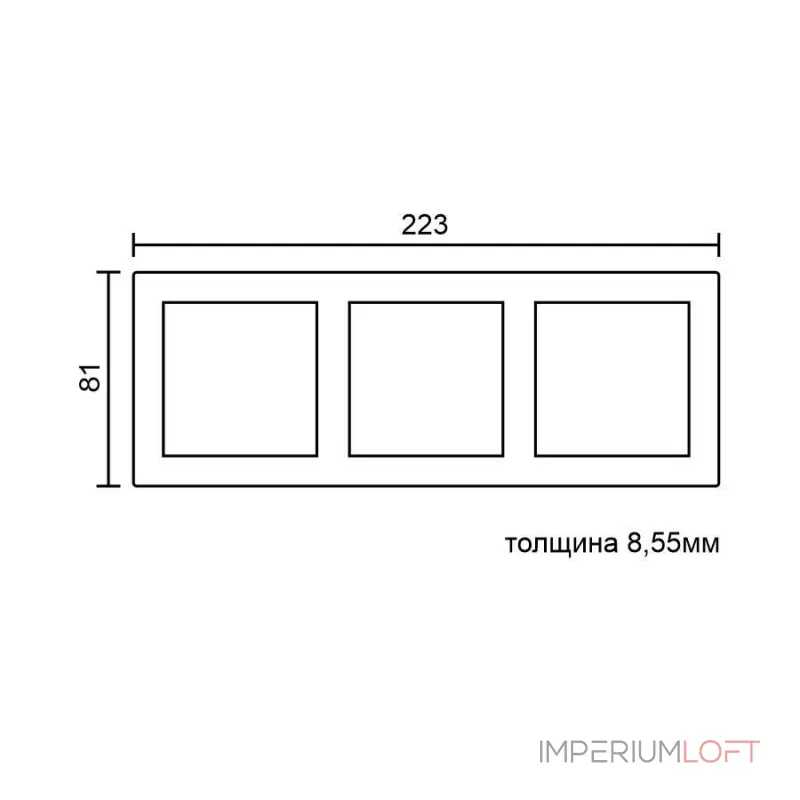 Рамка на 3 поста для розеток и выключателей LeDron 3 Frame PC Black от ImperiumLoft