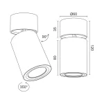 Потолочный поворотный светильник под сменную лампу LeDron AO1705002 Black от ImperiumLoft