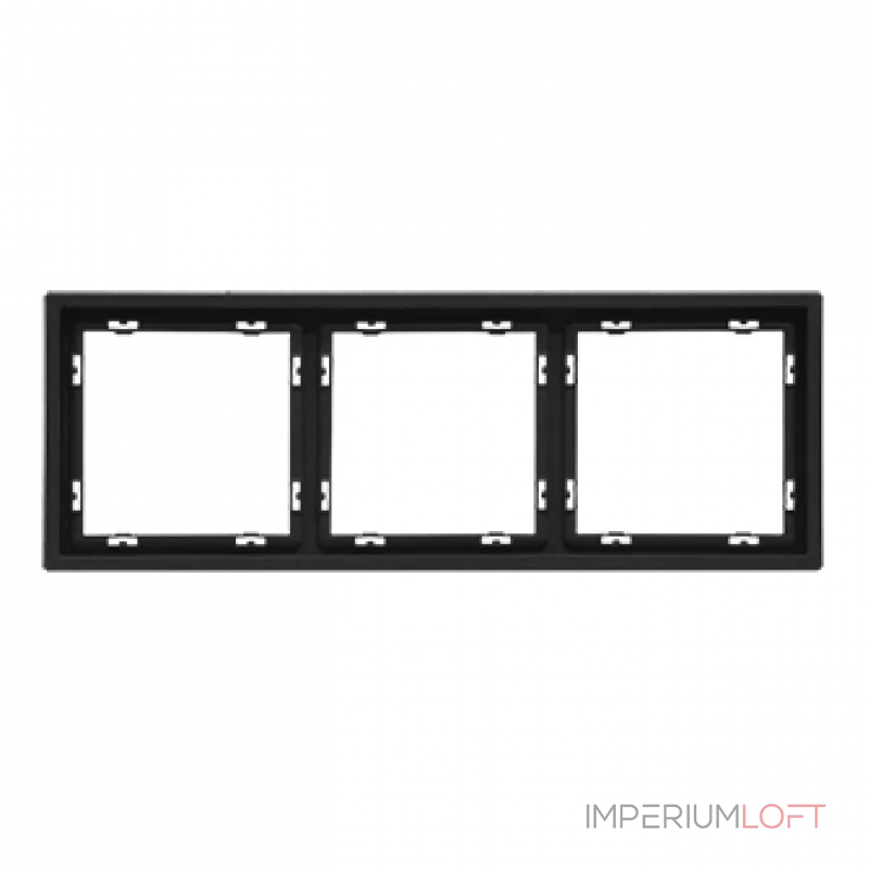 Рамка на 3 поста для розеток и выключателей LeDron 3 Frame PC Black от ImperiumLoft