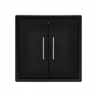 Двухклавишный проходной переключатель с LED-подсветкой LeDron 2 Gang 2 Way LED Black