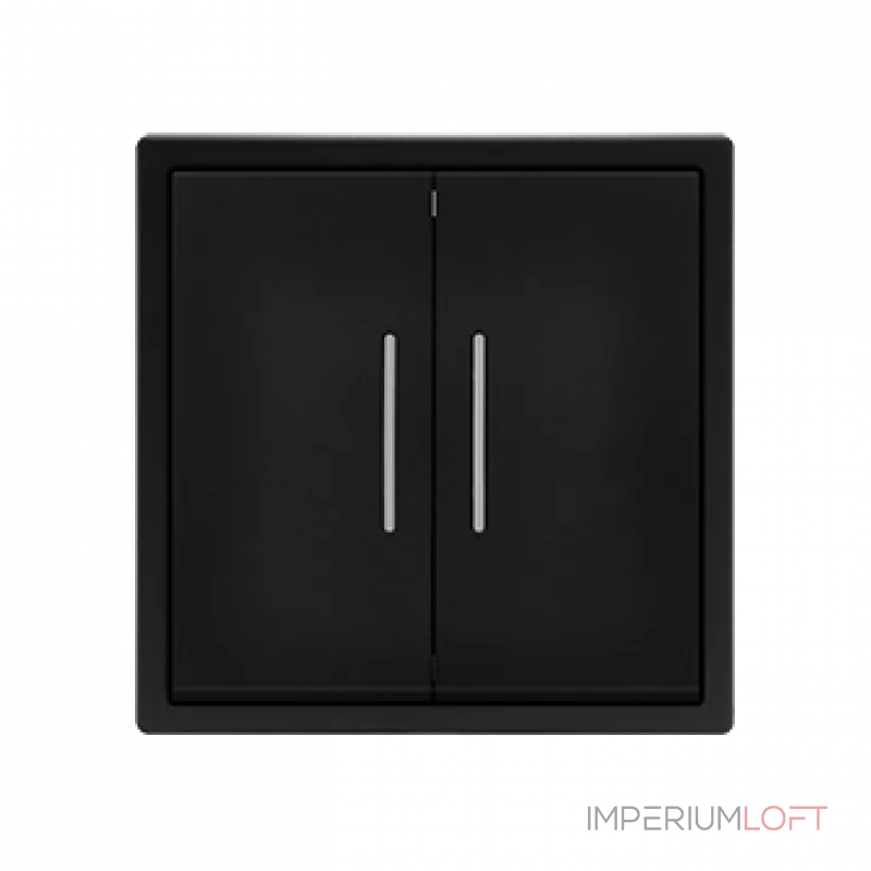 Двухклавишный проходной переключатель с LED-подсветкой LeDron 2 Gang 2 Way LED Black от ImperiumLoft Двухклавишный проходной переключатель с LED-подсветкой LeDron 2 Gang 2 Way LED Black от ImperiumLoft
