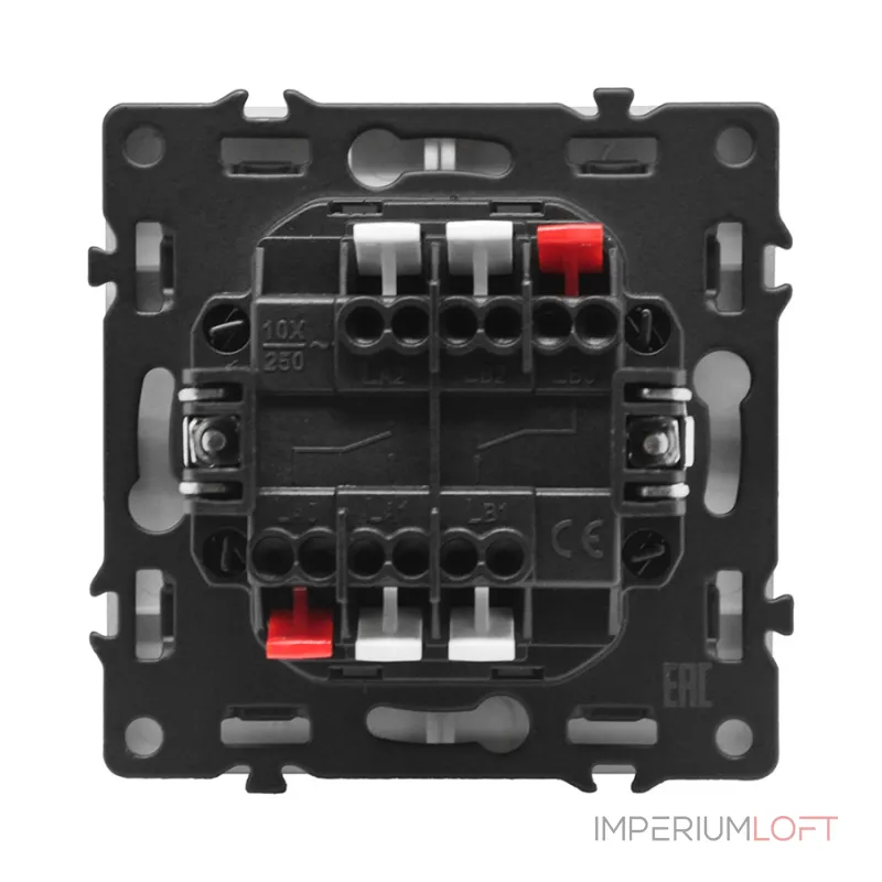Двухклавишный проходной переключатель с LED-подсветкой LeDron 2 Gang 2 Way LED Black от ImperiumLoft Двухклавишный проходной переключатель с LED-подсветкой LeDron 2 Gang 2 Way LED Black от ImperiumLoft