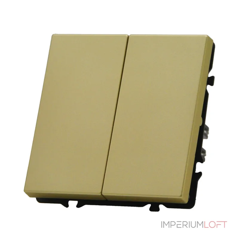 Выключатель двухклавишный звонкового типа LeDron 2G Reset Gold от ImperiumLoft