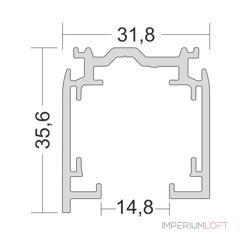 Трехфазный трек (накладной) Ledron АВД-5102 1250 мм White от ImperiumLoft