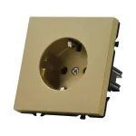 Розетка одинарная с заземлением с защитными шторками LeDron EU Socket Gold от ImperiumLoft