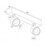 Потолочный поворотный светодиодный светильник LeDron SAGITONY SAGITONY E2 S75 Black 4000K от ImperiumLoft