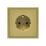 Розетка одинарная с заземлением с защитными шторками LeDron EU Socket Gold от ImperiumLoft