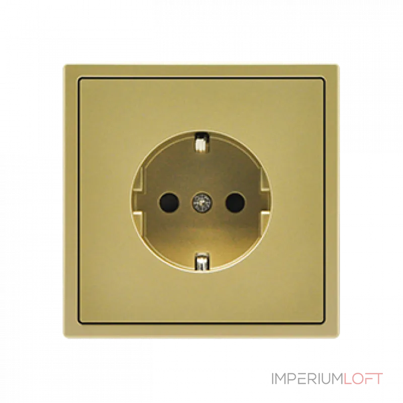 Розетка одинарная с заземлением с защитными шторками LeDron EU Socket Gold от ImperiumLoft Розетка одинарная с заземлением с защитными шторками LeDron EU Socket Gold от ImperiumLoft