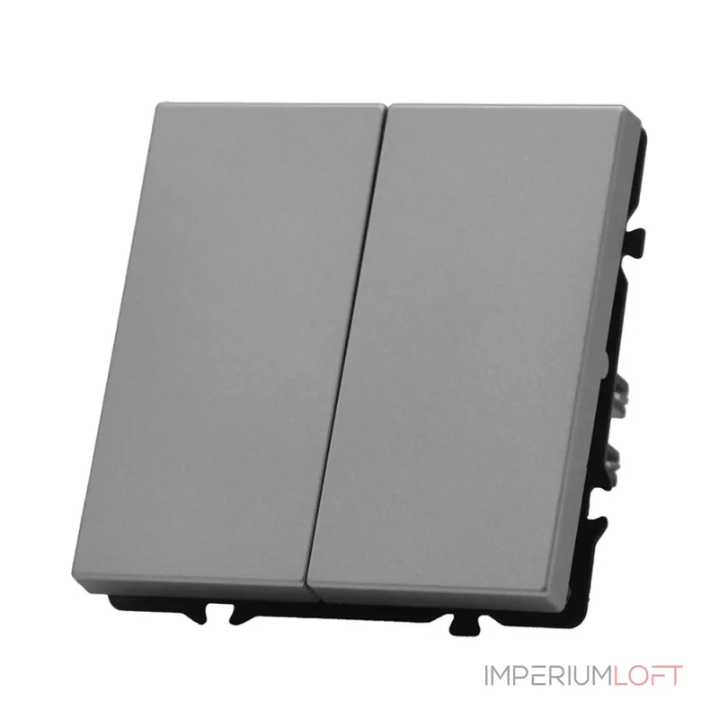 Выключатель двухклавишный звонкового типа LeDron 2G Reset Light Grey от ImperiumLoft