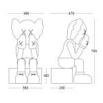 Дизайнерская статуэтка копилка LeDron KAWS 70B grey от ImperiumLoft