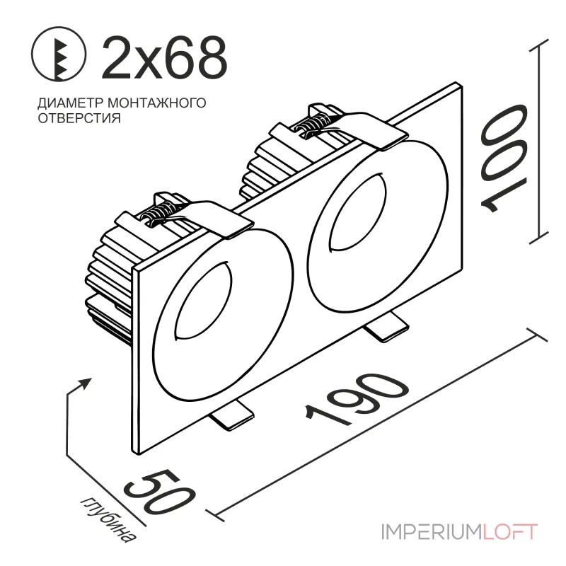 Встраиваемый светодиодный светильник LeDron LOFT LOFT SQ2 Black-White от ImperiumLoft Встраиваемый светодиодный светильник LeDron LOFT LOFT SQ2 Black-White от ImperiumLoft
