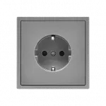 Розетка одинарная с заземлением с защитными шторками LeDron EU Socket Light Grey от ImperiumLoft
