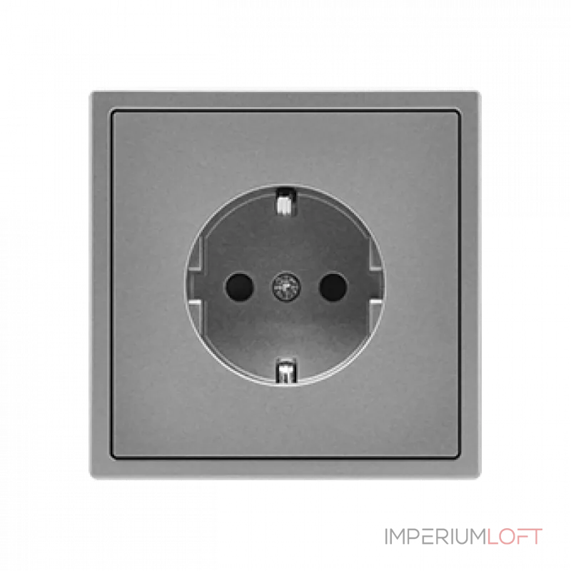 Розетка одинарная с заземлением с защитными шторками LeDron EU Socket Light Grey от ImperiumLoft
