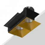 Встраиваемый светодиодный светильник LeDron RISE SQ H KIT2 RISE SQ H KIT2 LED 4K Gold от ImperiumLoft