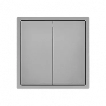 Выключатель двухклавишный звонкового типа LeDron 2G Reset Light Grey