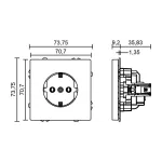 Розетка одинарная с заземлением с защитными шторками LeDron EU Socket Light Grey от ImperiumLoft