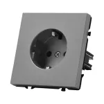 Розетка одинарная с заземлением с защитными шторками LeDron EU Socket Light Grey от ImperiumLoft