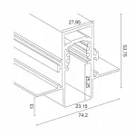 Встраиваемый магнитный трек Ledron АВД-7715 1250 Black от ImperiumLoft
