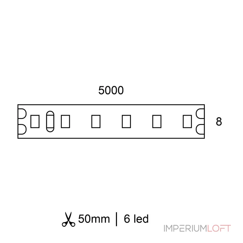 Светодиодная лента LeDron D8120 D8120-24V-8mm 4000k от ImperiumLoft