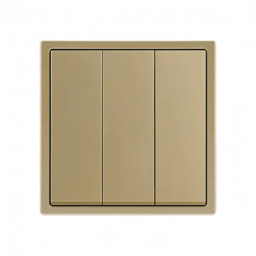 Трехклавишный выключатель LeDron 3 Gang 1 Way Gold