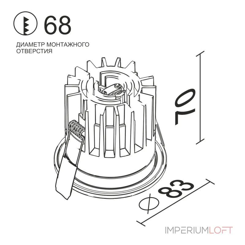 Встраиваемый светодиодный светильник LeDron FAST TOP MINI FAST TOP MINI White-Black 4000K от ImperiumLoft